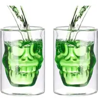 Cucina di Modena 2er-Set doppelwandige Trinkgläser Totenkopf, spülmaschinenfest, 0,4 l