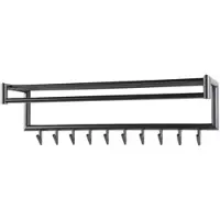 Feeling4Home Garderobe Rore aus pulverbeschichtetem Metall, Industrial Design, Dunkelgrau, mit Hutablage, 10 Haken und Stange