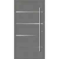 Haustuerenland.de Aluminium Haustür "FANNIE" 90 mm RC2 Graualuminium RAL 9007 innen öffnend DIN rechts