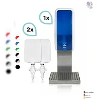 Blanc HYGIENIC SET: Schaumseifenspender SENSOR Cosmos (berührungslos) +2x1L Schaumseife mild+ Edelstahlhalterung mit Auffangschale Wandmontage