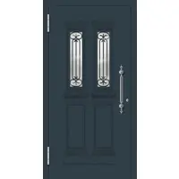Haustuerenland.de Aluminium Landhaustür "KATHARINA" 78 mm RC2 Anthrazit RAL 7016 beidseitig außen öffnend DIN links