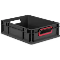 Proregal Eurobox Nextgen Color HxBxT 12x30x40cm 11 Liter Griffe Rot Offen Schwarz Eurobehälter Transportbox Transportbehälter