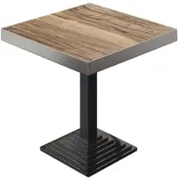 GGM Möbel BPY | Bistro Tisch | 80 x 80 x 81 cm | Quadratisch | Edelstahl Rand | Sheesham / Schwarz