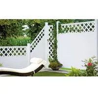 Meingartenversand.de Kunststoffzaun München 180 x 150 cm – Kunststoff Sichtschutz, Weiß – Zaunelement in elegantem Design – Sichtschutzzaun für Garten & Terrasse