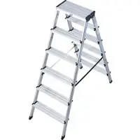 Krause MONTO Stufen-DoppelLeiter Dopplo, Stufen 2 x 6, Arbeitshöhe 2,85 m