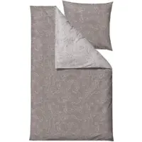 Södahl Bettwäsche Bettgarnitur 135x200 80x80 Blumen Infinity GOTS taupe