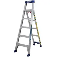 Werner Anlegeleiter Stehleiter Leansafe X3 6 Stufen Aluminium