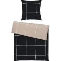 Modern Living Bettwäsche Linnea Wende XL Schwarz/Greige ca. 155x220cm