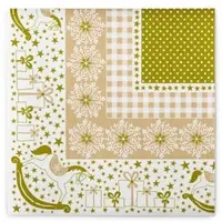 Sovie HORECA Weihnachtsserviette Calypso in Gold-Beige aus Linclass Airlaid 40 x 40 cm, 50 Stück