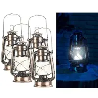Lunartec 4er-Set helle LED-Sturmlampe mit Akku, 200 lm, 3W, warmweiß, bronze