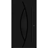 Haustuerenland.de Aluminium Haustür "ARIANA" 82 mm RC2 BLACKLINE Tiefschwarz RAL 9005 beidseitig außen öffnend DIN links
