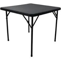 Chefgastro Balkontisch klappbar 86x86cm Gartentisch wetterfest 4 Personen Kunststoff Schwarz Outdoor Klapptisch Bistrotisch