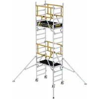 MUNK Günzburger Steigtechnik MUNK Rollgerüst FlexxTower SG ergo mit klappbaren Dreieckauslegern und Schwenkfuß Plattformgröße 1,20x0,60m Arbeitshöhe 5,10m