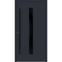 Haustuerenland.de Aluminium Haustür "AURORA" 90 mm RC2 BLACKLINE Anthrazit RAL 7016 innen öffnend DIN links