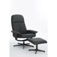 Happy Home Relaxsessel mit Hocker HWP58-SCH schwarz Sofasessel