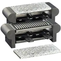 Rosenstein & Söhne Raclette für 4 Personen, mit Grillaufsatz und heißem Stein, 350 Watt