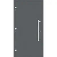 Haustuerenland.de Haustür mit Fingerprint "GESA" 79 mm RC2 Basaltgrau RAL 7012 beidseitig außen öffnend DIN links