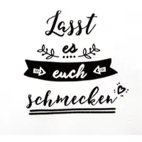 Home Fashion , Schmecken lassen, Lunch-Servietten aufgefaltetes Maß 33 cm x 33 cm, im Viertelfalz, 20 Stück pro Pack, 12 Pack pro Karton