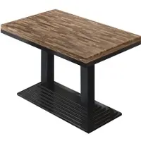 GGM Möbel MPY | Bistro Massiv Tisch | Rechteckig | 120 x 70 x 81 cm | Walnuß / Schwarz