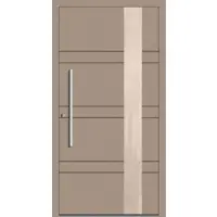 Haustuerenland.de SCHÜCO ADS 75.SI Haustür Aluminium "MAXI" Graubeige RAL 1019 innen öffnend DIN links