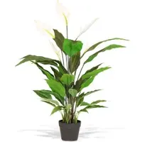 Fleur Ami Spathiphyllum (Einblatt) Kunstpflanze mit 5 Blüten UV-Stabil 120 cm