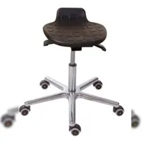 Proregal Antistatischer Hocker Orlando mit ESD-Sitz | Sitzhöhe 46-64cm | Ø61cm | Tragfähigkeit 110kg | Polyurethane-Sitz, Aluminium-Fußkreuz & Rollen