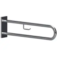 BRILLANTBAD BELP Stützgriff in U-Form mit Toilettenpapierhalter Edelstahl poliert 100x250x829 mm, 120 kg Traglast für Bad & WC >> zum Bohren