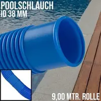 Schlemmer 38 mm Schwimmbad Pool Solar Saug Ansaug Teich Schlauch blau - 9 m Rolle