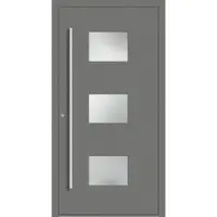 Haustuerenland.de Aluminium Haustür "MARGARETE" 90 mm RC2 Graualuminium RAL 9007 innen öffnend DIN links