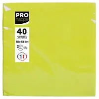 PROnappe SV623831I 30x Packung mit 40 Servietten, mikrogeprägt, Tissue, 2-lagig - 38x38cm - Kiwi Grün