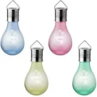 Kaemingk Solar Birne plastik Dauerbetrieb 4 Farben Ø8cm H.14cm 8 Stück