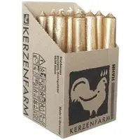 Kerzenfarm Hahn Stabkerzen Rustikal Gold, 180/22 mm, , Brenndauer 8h, 16 St.