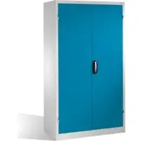 C+P Magazinschrank mit 92 Sichtlagerkästen, H1950xB1100xT535mm Front Lichtblau Korpus Lichtgrau