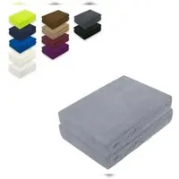 EXKLUSIV HEIMTEXTIL Doppelpack Frottee Spannbettlaken 180 - 200 x 200 cm Grau