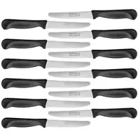 Rosenstein & Söhne Frühstücksmesser mit Wellenschliff aus rostfreiem Chromstahl, 12er-Set