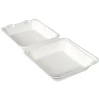 Biopak DUNI Bagasse-Burger Box, weiß 192072 , 1 Karton = 3 Packungen à 50 Stück, 1 Liter