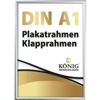 Dreifke Plakatrahmen DIN A1 | 25mm Alu Profil, eckig | silber | Bilderrahmen Klapprahmen Wechselrahmen Posterrahmen Rahmen |
