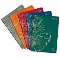 Forever 5x Heft A4 PREMIUM, 100% recycelt, 48 Blatt liniert, Weißes Recyclingpapier 90g - Sortiert 68466C