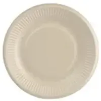 Biopak DUNI Einweggeschirr, Teller, Bagasse, rund, ø 150 mm 196401 , 1 Karton = 20 Packungen à 50 Stück