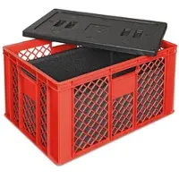 BRB-Lagertechnik BRB Eurobehälter mit EPP-Isolierbox, LxBxH 600 x 400 x 320 mm, 25 Liter, rot