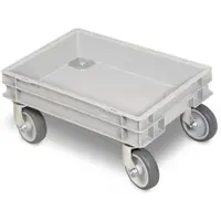 BRB-Lagertechnik BRB Rollkasten für 400x300mm Eurobehälter, graue Gummiräder, Trg 100 kg, grau