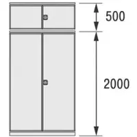 Bito Flügeltüren B 1000 mm x H 2500 mm, lichtgrau
