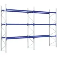 Bito Paletten-Komplettregal-Set P1 mit 3 Ebenen H4500xT1100xL25500 mm 600 kg, unmontiert enzianblau