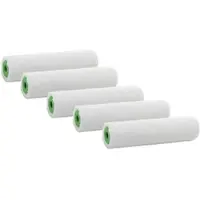 Varivendo 5x Ersatzwalze 100mm Magic Samt Microfaser-Rolle 4mm Flor Weiß für dünnflüssige Farben