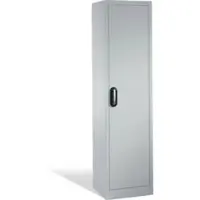 C+P Aktenschrank Acurado mit Drehtür, 5 Ordnerhöhen, H1950xB500xT400mm Weißaluminium