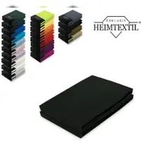 EXKLUSIV HEIMTEXTIL Jersey Spannbettlaken Premium Marke Doppelpack 180 - 200 x 200 cm Schwarz