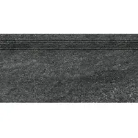 Rako Quarzit Treppenfliese schwarz 30x60 cm matt DCVSE739.1