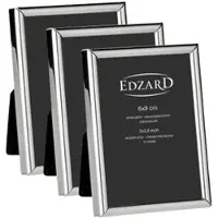Edzard 3er Set Bilderrahmen Genua (6x9 cm), edel versilbert, anlaufgeschützt
