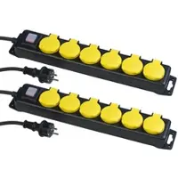 Revolt 2er-Set schaltbare 6-fach-Steckdosenleiste, bis 3.680 Watt, IP44