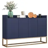Merax Modernes Sideboard im minimalistischen Stil 4-türiger griffloser Buffetschrank für Esszimmer, Wohnzimmer, Küche Navy